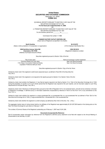 Thumbnail Tanger Inc.
 10-K Annual Report 