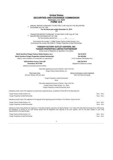 Thumbnail Tanger Inc.
 10-K Annual Report 2013