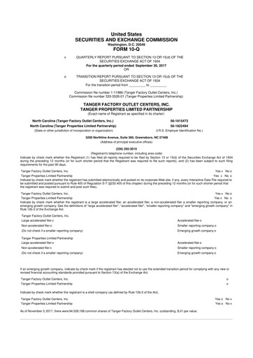 Vorschaubild Tanger Inc.
 10-Q Quartalsbericht 2017 