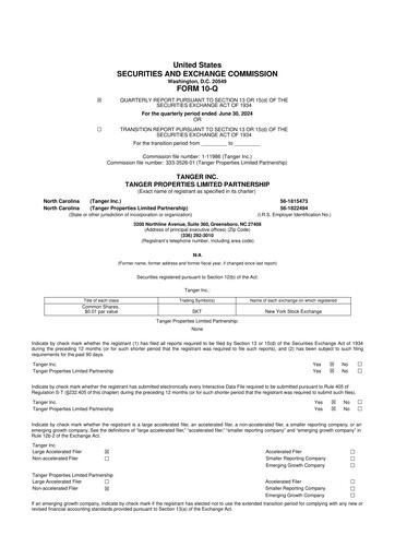 Vorschaubild Tanger Inc.
 10-Q Quartalsbericht 2024 