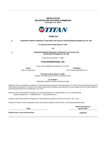 Thumbnail Titan International 10-Q Quarterly Report FY 