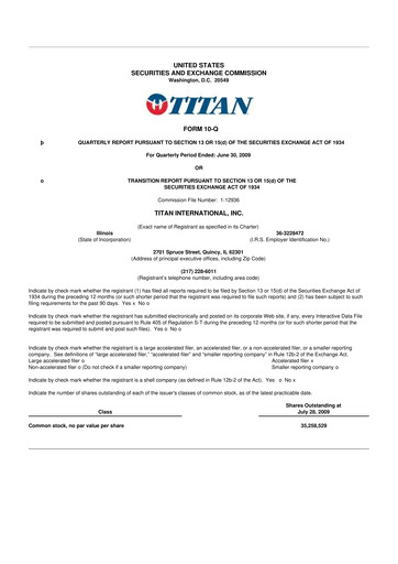 Thumbnail Titan International 10-Q Quarterly Report FY 