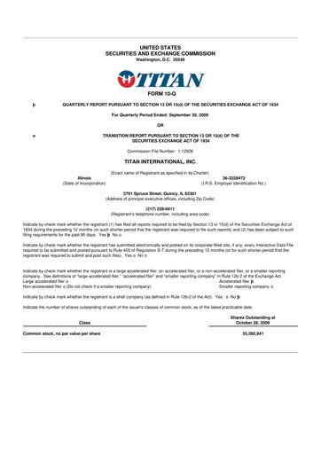 Thumbnail Titan International 10-Q Quarterly Report FY 