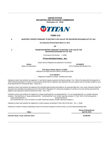Thumbnail Titan International 10-Q Quarterly Report FY 