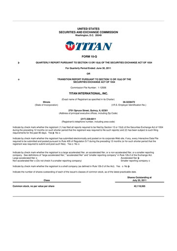 Thumbnail Titan International 10-Q Quarterly Report FY2011 