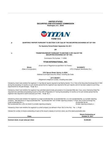 Thumbnail Titan International 10-Q Quarterly Report FY2011 