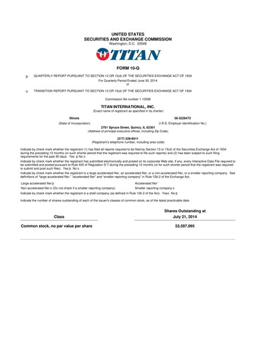 Thumbnail Titan International 10-Q Quarterly Report FY2014 