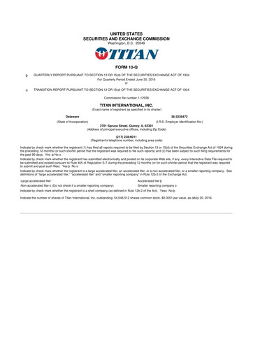 Thumbnail Titan International 10-Q Quarterly Report FY2016 