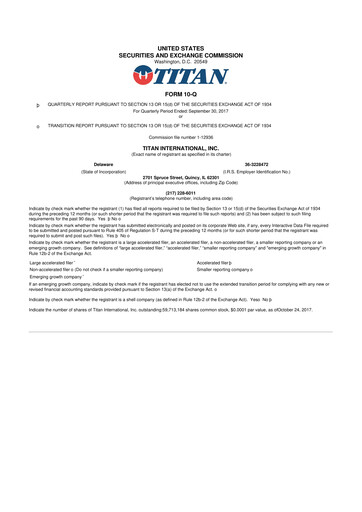 Thumbnail Titan International 10-Q Quarterly Report FY2017 