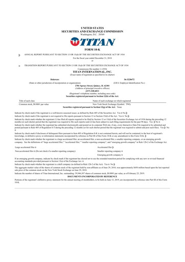 Thumbnail Titan International 10-K Annual Report 2018