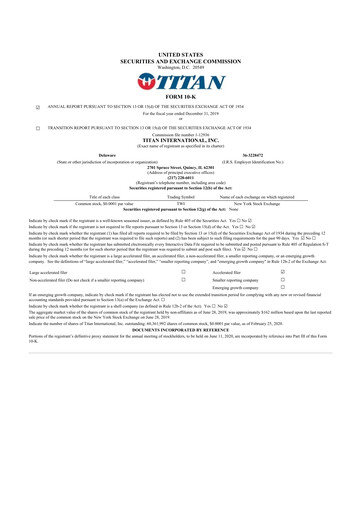 Thumbnail Titan International 10-K Annual Report 2019