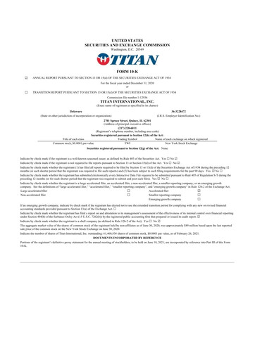 Thumbnail Titan International 10-K Annual Report 2020