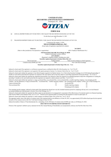 Thumbnail Titan International 10-K Annual Report 2021