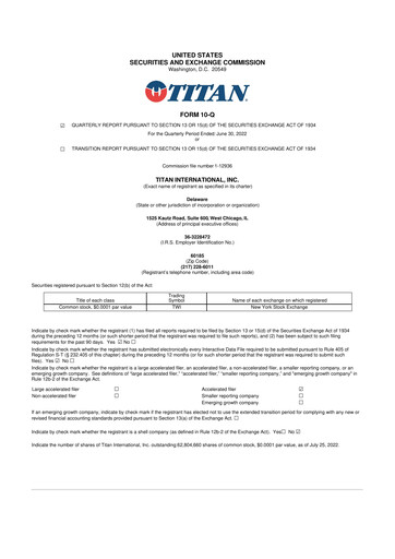 Thumbnail Titan International 10-Q Quarterly Report FY2022 