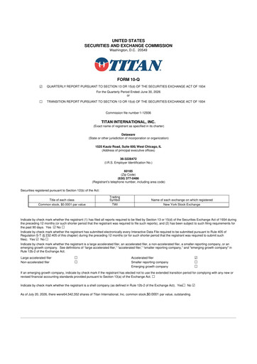 Thumbnail Titan International 10-Q Quarterly Report FY2026 