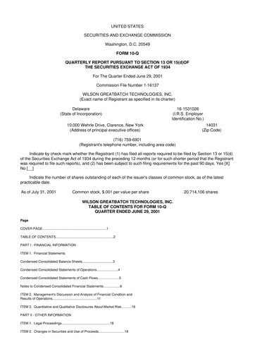 Vorschaubild Integer Holdings
 10-Q Quartalsbericht  