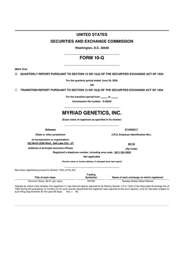 Thumbnail Myriad Genetics 10-Q Quarterly Report FY2026 