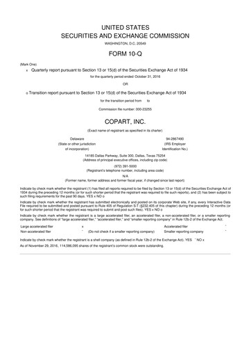 Miniature Copart
 10-Q Rapport trimestriel 2017 