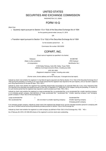 Miniature Copart
 10-Q Rapport trimestriel 2018 