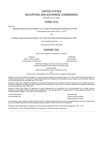 Miniature Copart
 10-Q Rapport trimestriel 2019 