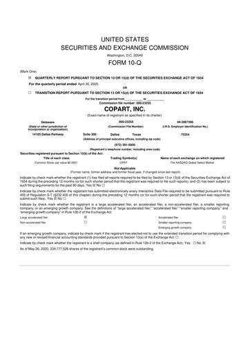 Miniature Copart
 10-Q Rapport trimestriel 2020 