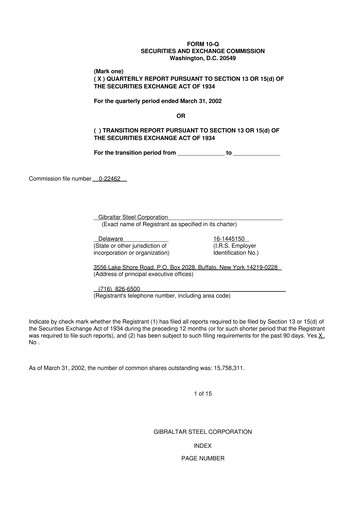 Thumbnail Gibraltar Industries
 10-Q Quarterly Report FY 