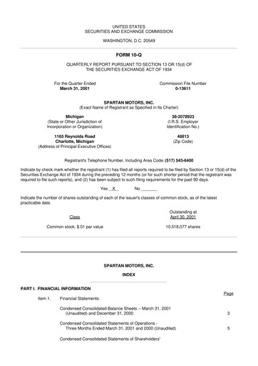 Thumbnail The Shyft Group 10-Q Quarterly Report FY 