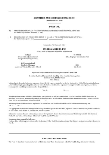 Thumbnail The Shyft Group 10-K Annual Report 