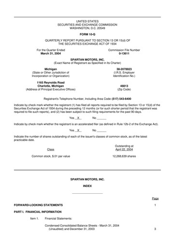 Thumbnail The Shyft Group 10-Q Quarterly Report FY 