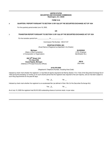 Thumbnail SpartanNash
 10-Q Quarterly Report FY 