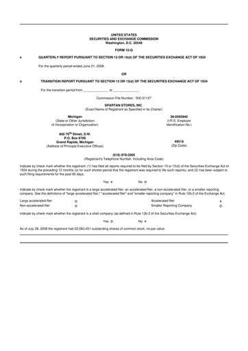 Thumbnail SpartanNash
 10-Q Quarterly Report FY 