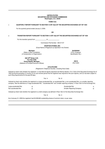 Thumbnail SpartanNash
 10-Q Quarterly Report FY 