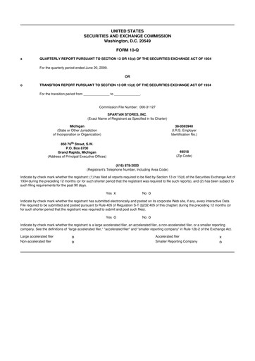 Thumbnail SpartanNash
 10-Q Quarterly Report FY 