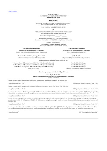 Thumbnail Equity Residential
 10-K Annual Report 