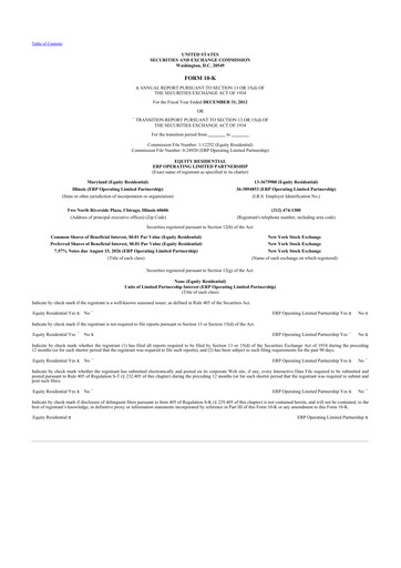 Thumbnail Equity Residential
 10-K Annual Report 