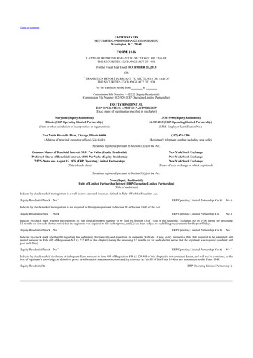 Thumbnail Equity Residential
 10-K Annual Report 