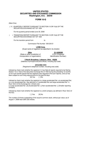 Thumbnail LCNB Corp.
 10-Q Quarterly Report FY 