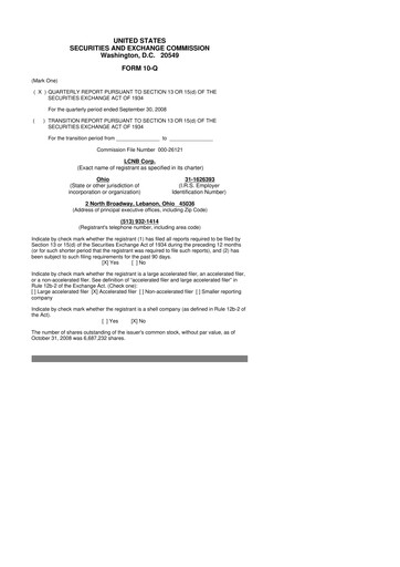 Thumbnail LCNB Corp.
 10-Q Quarterly Report FY 