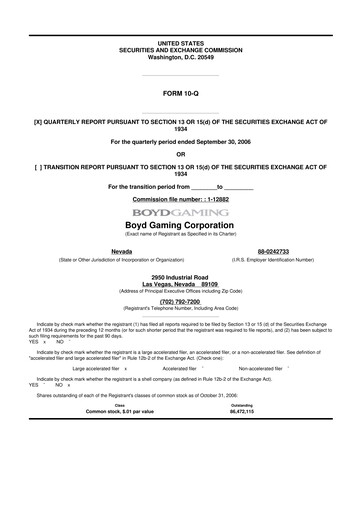 Vorschaubild Boyd Gaming
 10-Q Quartalsbericht  