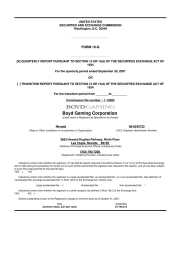 Vorschaubild Boyd Gaming
 10-Q Quartalsbericht  