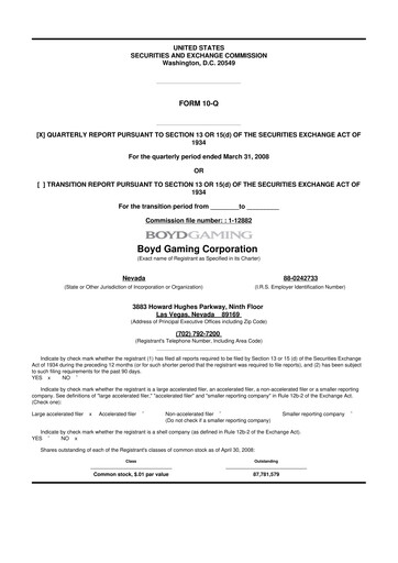 Vorschaubild Boyd Gaming
 10-Q Quartalsbericht  
