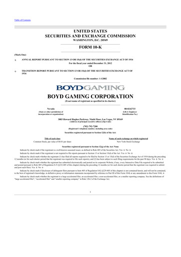 Thumbnail Boyd Gaming
 10-K Annual Report 2012