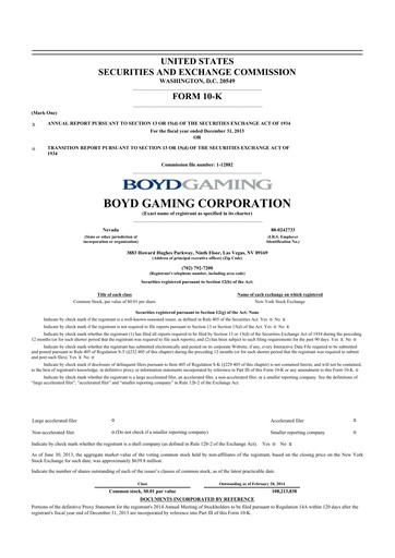 Thumbnail Boyd Gaming
 10-K Annual Report 2013