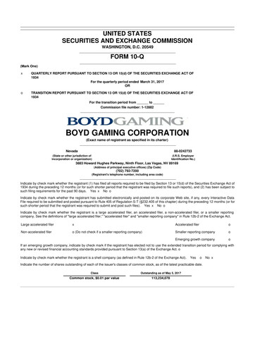 Vorschaubild Boyd Gaming
 10-Q Quartalsbericht 2017 
