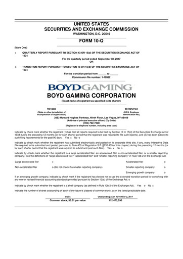 Vorschaubild Boyd Gaming
 10-Q Quartalsbericht 2017 