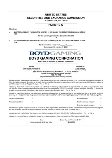 Vorschaubild Boyd Gaming
 10-Q Quartalsbericht 2018 