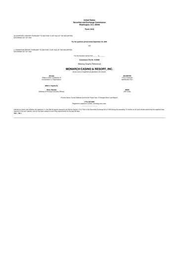 Thumbnail Monarch Casino & Resort 10-Q Quarterly Report FY 
