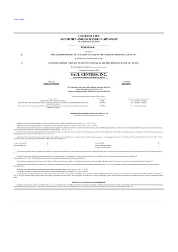 Vorschaubild Saul Centers 10-K Jahresbericht 2023