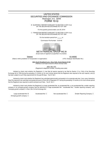 Thumbnail Pathward Financial
 10-Q Quarterly Report FY2019 