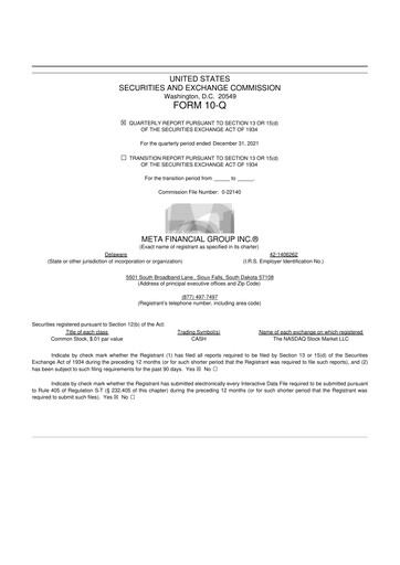 Thumbnail Pathward Financial
 10-Q Quarterly Report FY2022 